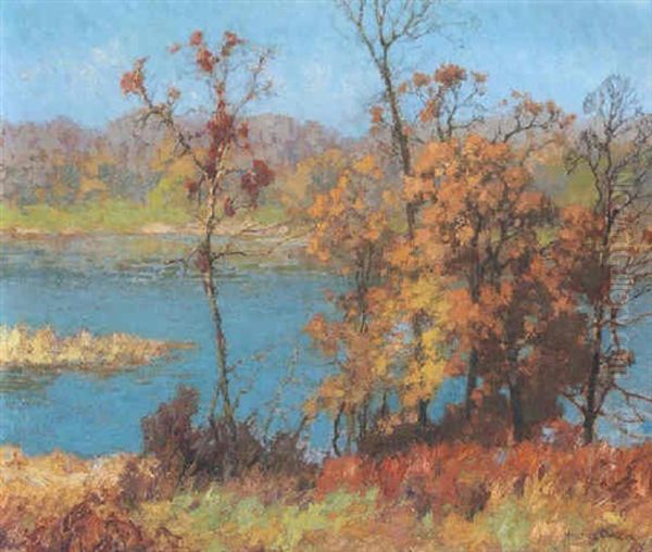 The River In Autumn Oil Painting by Maurice Braun