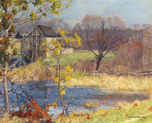 Pond At Old Lyme, Connecticut Oil Painting by Maurice Braun