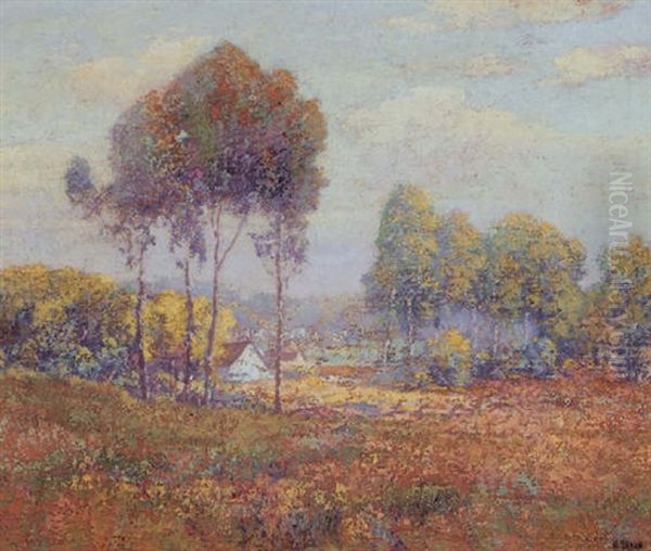 A Summer Landscape Oil Painting by Maurice Braun