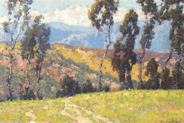 Eucalyptus Trees And Mountain Oil Painting by Maurice Braun