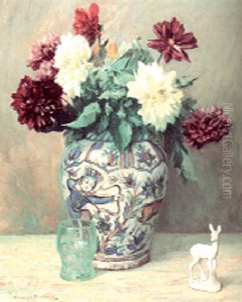 Dahlias Oil Painting by Maurice Braun