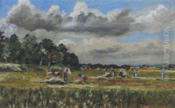 Sommerliche Feldlandschaft Oil Painting by Wilhelm Hans Braun