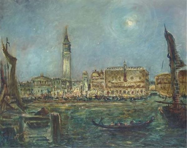 The Bacino Of San Marco, Venice Oil Painting by Wincenty Brauner