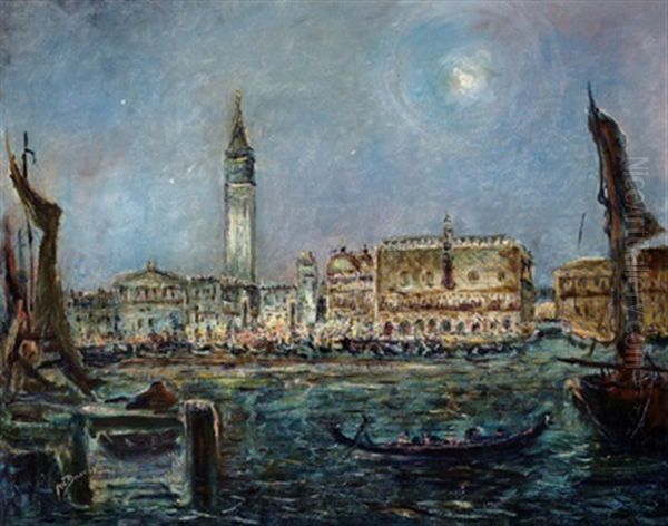 Venedig Im Mondschein Oil Painting by Wincenty Brauner