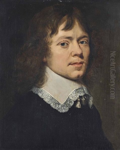 Portrait Of A Man, Half-length, In Black Robes And A Lace Collar by Jan De Bray