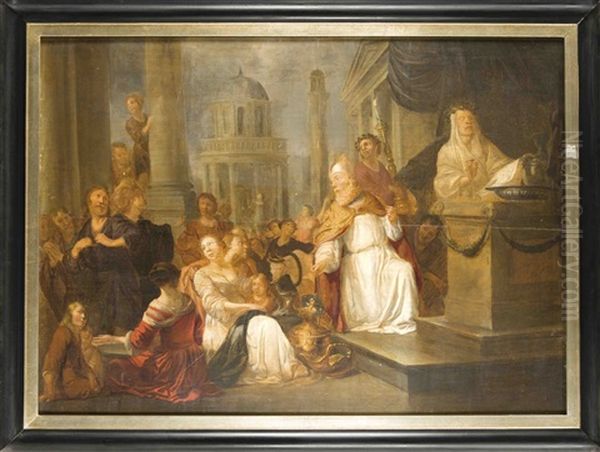 Das Opfer Von Lystra Oil Painting by Jan De Bray