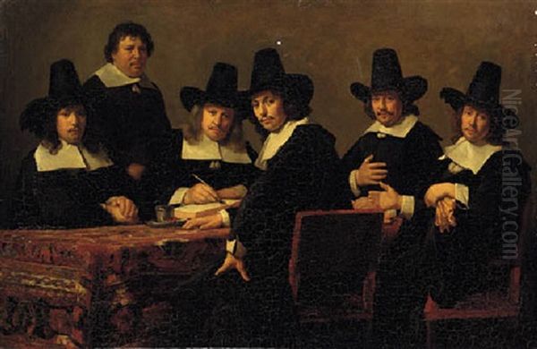 The Regents Of The Weisenhaus Oil Painting by Jan De Bray