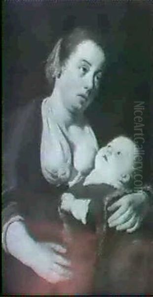 A Mother And Child Oil Painting by Salomon de Bray