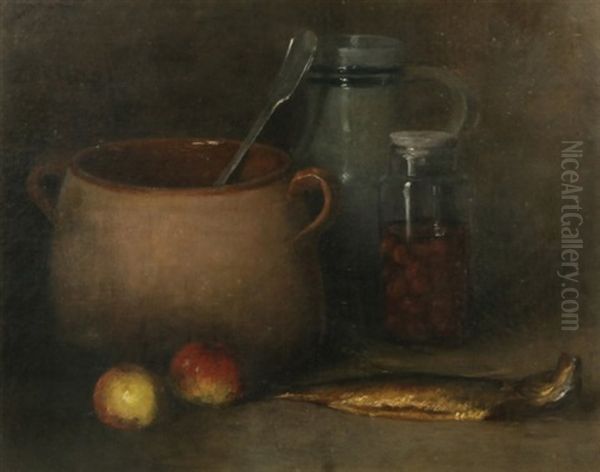 Still Life With Fish Oil Painting by Osip Emmanuelovich Braz