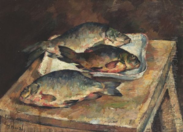 Koksstilleben Med Fiskar Oil Painting by Osip Emmanuelovich Braz