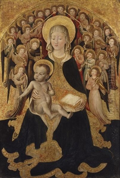 The Madonna And Child With A Choir Of Angels Oil Painting by Ludovico Brea