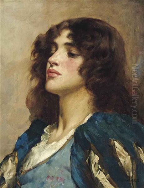 Lost In Thought Oil Painting by William A. Breakspeare