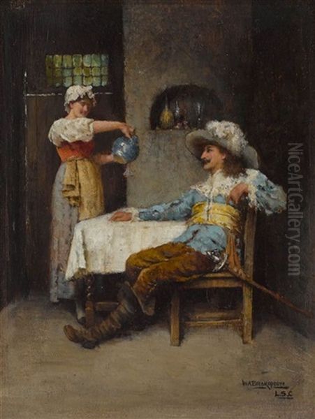 Soldat In Der Wirtsstube Oil Painting by William A. Breakspeare