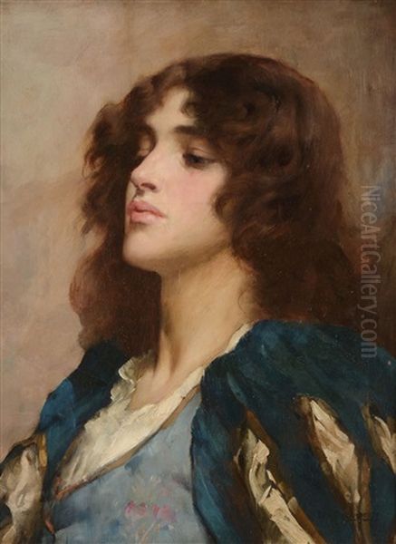 A Sultry Beauty Oil Painting by William A. Breakspeare