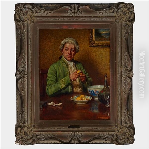 Peeling Lemons Oil Painting by William A. Breakspeare