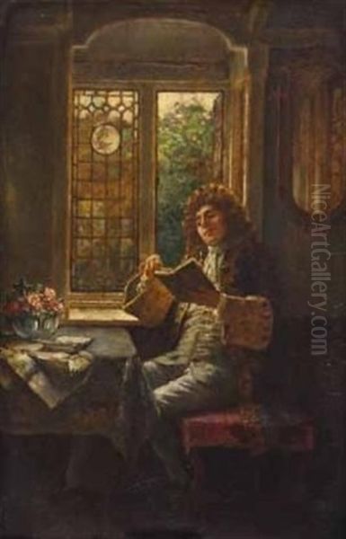 A Good Book Oil Painting by William A. Breakspeare