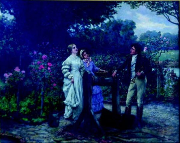 Lovers On A Country Path Oil Painting by William A. Breakspeare