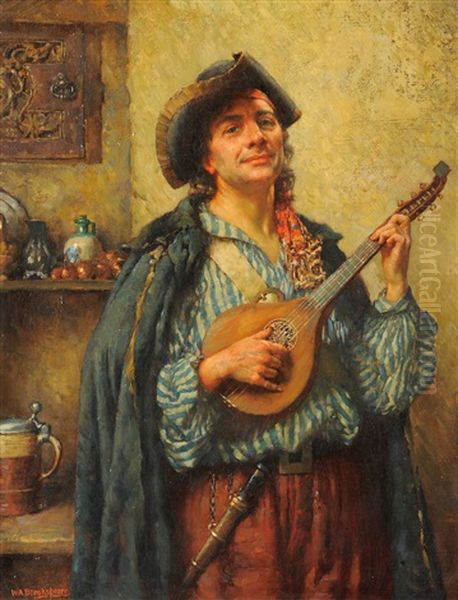 The Guitar Player Oil Painting by William A. Breakspeare