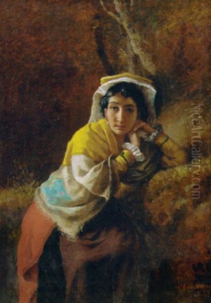 Lost In Thought Oil Painting by William A. Breakspeare