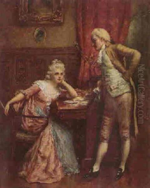 What Shall I Say Oil Painting by William A. Breakspeare