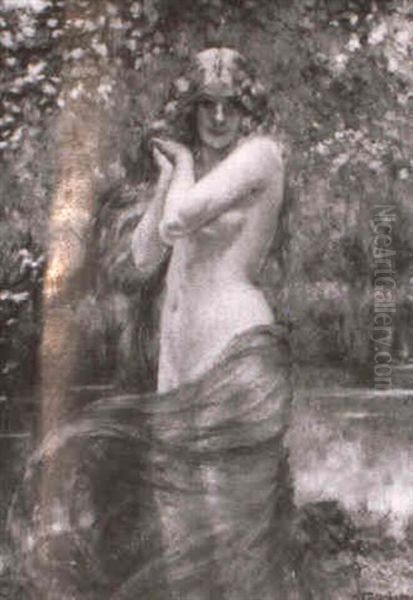 A River Nymph Oil Painting by William A. Breakspeare