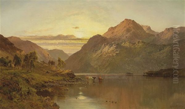 Ben Vane From Invergulas, Scotland Oil Painting by Alfred de Breanski Sr