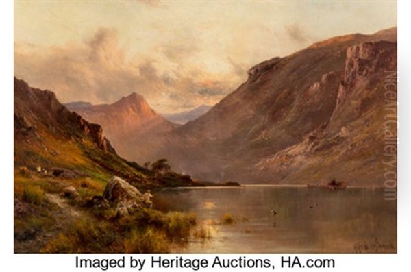 The Head Of Loch Awe, Scotland Oil Painting by Alfred de Breanski Sr