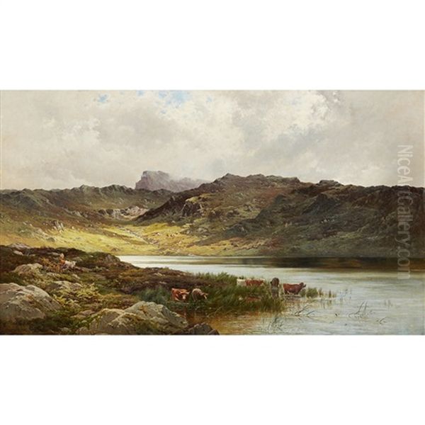 Llyn-y-guder, Dolgelly, North Wales Oil Painting by Alfred de Breanski Sr