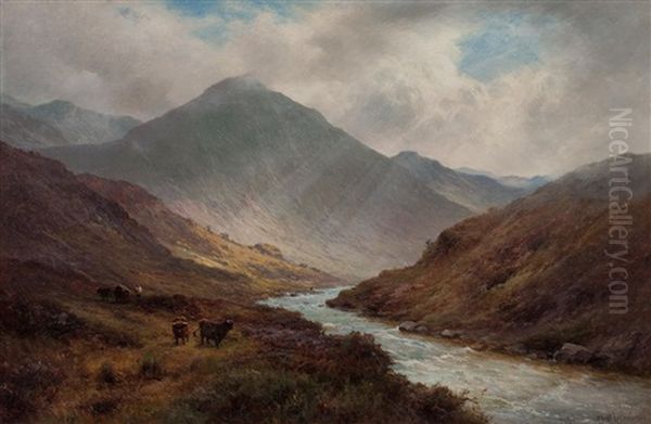 The Shiel Pass Oil Painting by Alfred de Breanski Sr