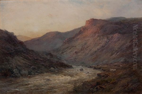 In Glen Shiel Oil Painting by Alfred de Breanski Sr