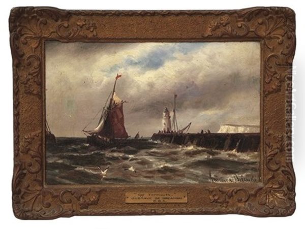 Off Yarmouth Oil Painting by Gustave de Breanski