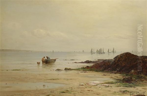 A Summer's Morning Oil Painting by Gustave de Breanski