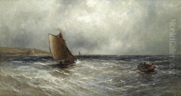 Squally Weather, Mounts Bay Oil Painting by Gustave de Breanski