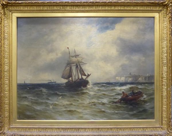 Off Scarborough Oil Painting by Gustave de Breanski