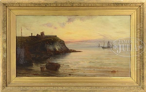 Sunset Peel Castle Oil Painting by Gustave de Breanski