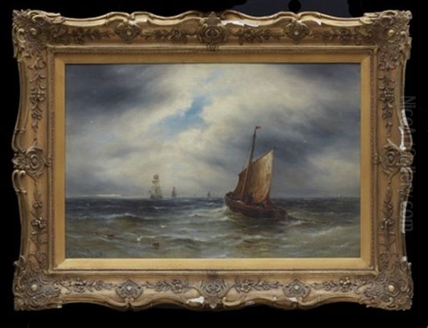 Fiskare Till Havs Oil Painting by Gustave de Breanski