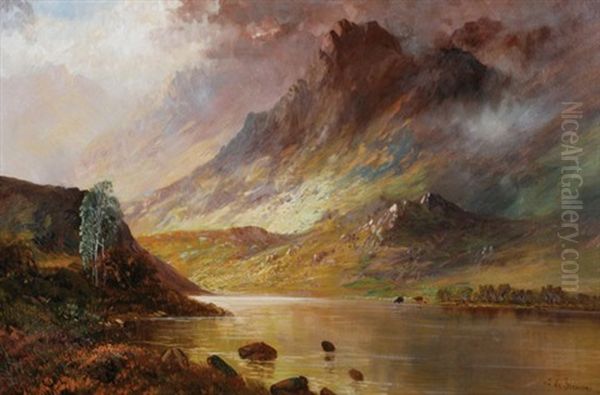 Highland Landscape Oil Painting by Gustave de Breanski