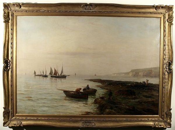 Port Scene Oil Painting by Gustave de Breanski