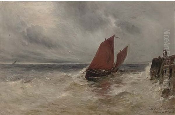 At Peel, Isle Of Man, A Sketch Oil Painting by Gustave de Breanski