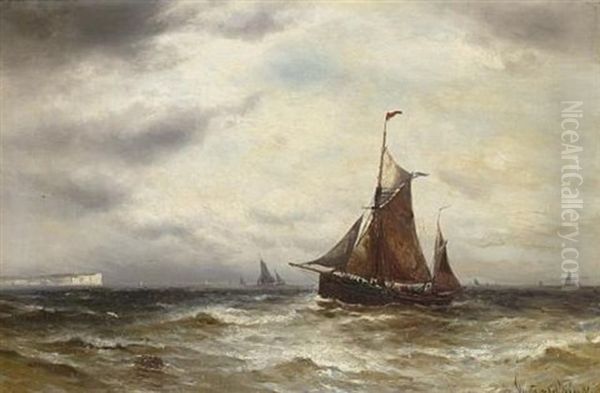 In The Channel Oil Painting by Gustave de Breanski