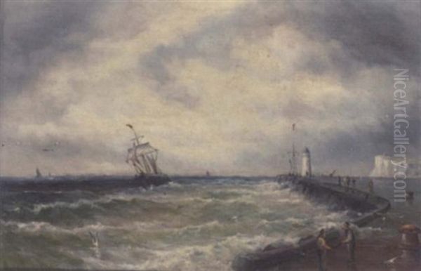 Returning To The Harbour Oil Painting by Gustave de Breanski