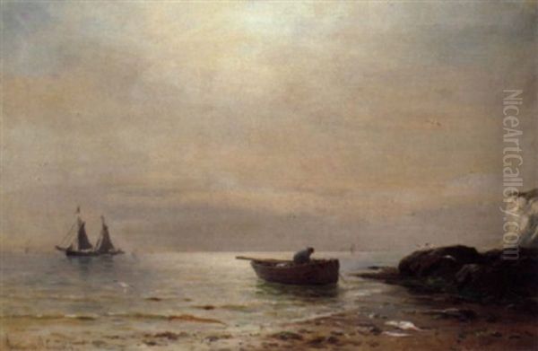 Fishing Boat Oil Painting by Gustave de Breanski