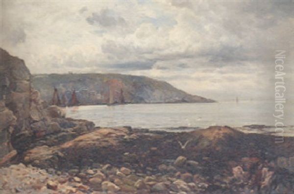 Berry Head With Torquay Beyond Oil Painting by Gustave de Breanski