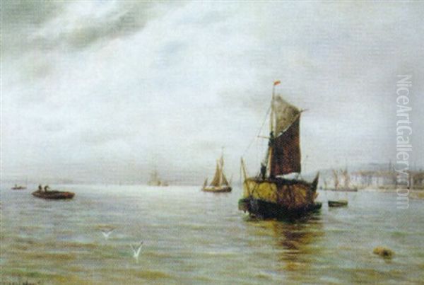 The Thames Towards Gravesend Oil Painting by Gustave de Breanski