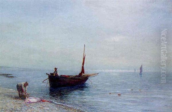 Unloading The Catch Oil Painting by Gustave de Breanski