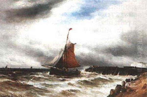 Choppy Seas Oil Painting by Gustave de Breanski