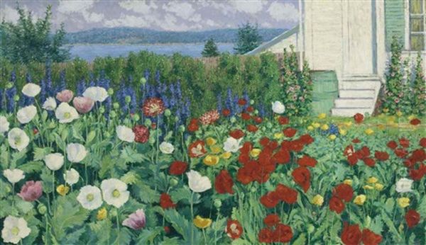 Garden, Ironbound Island, Maine Oil Painting by John Leslie Breck