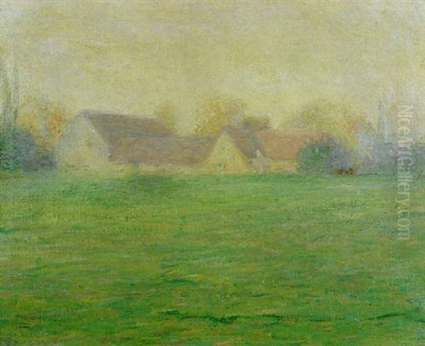 Fog And Sun In Giverny Oil Painting by John Leslie Breck