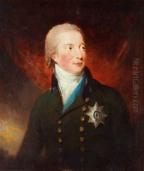 Hertig William Fredrik Av Gloucester (1776-1834) Kladd I Uniform, Vit Halsduk Samt Strumpebandsordern - Brostbild Oil Painting by Carl Fredrik van Breda