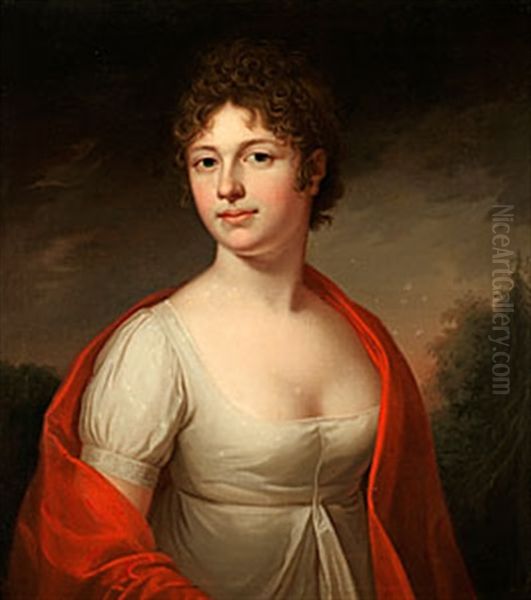 Hedvig Ulrica Liljencrantz Oil Painting by Carl Fredrik van Breda